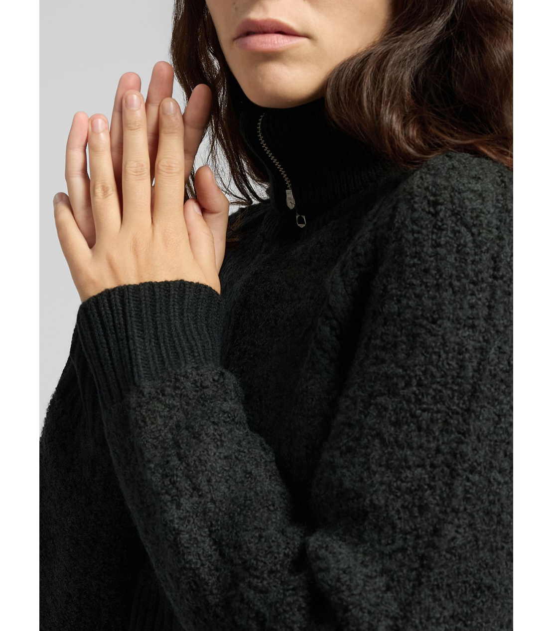 クロップドジップセーター 詳細画像 ブラック 6